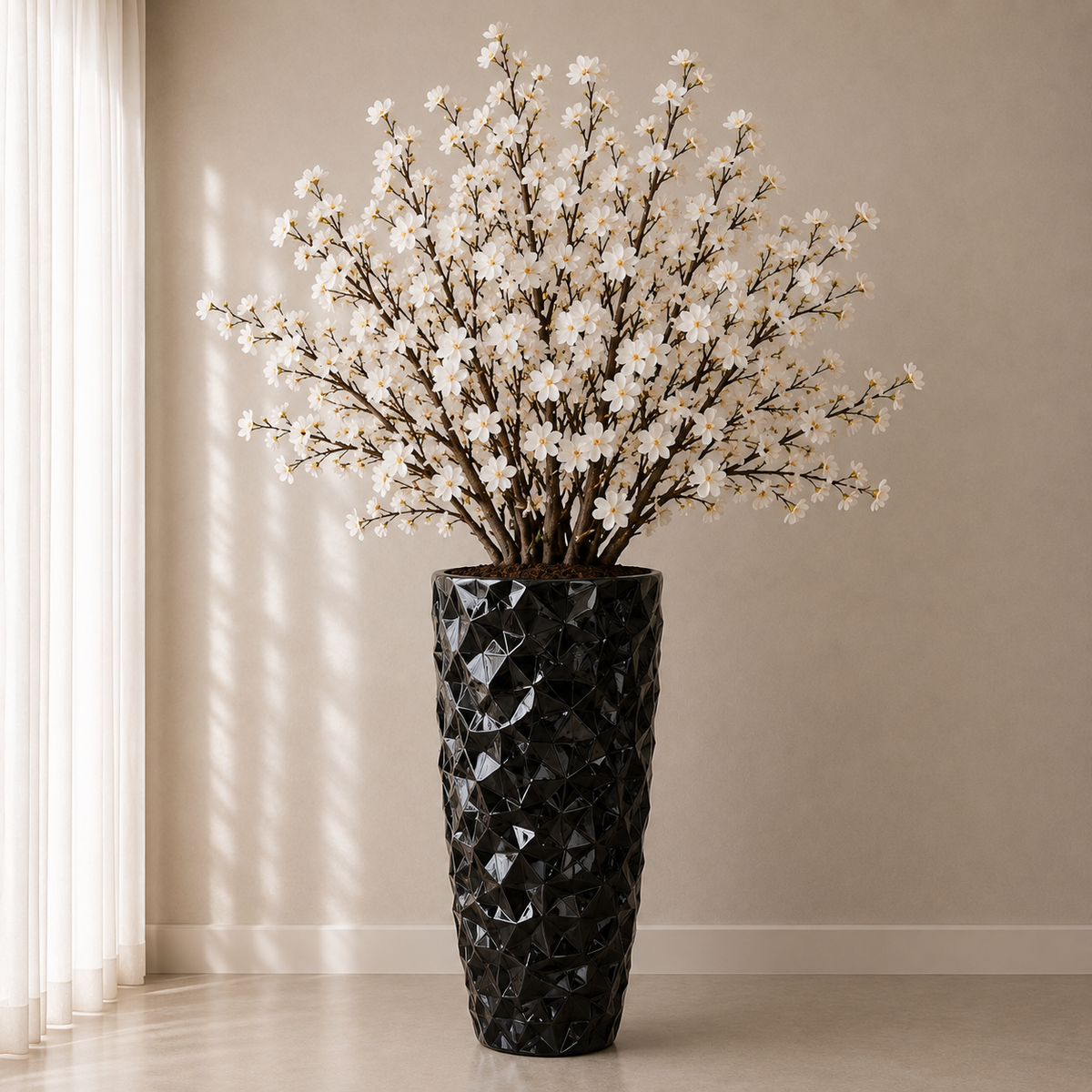 Handcrafted Shell Vase with Decorative Branches Included – Limited Edition