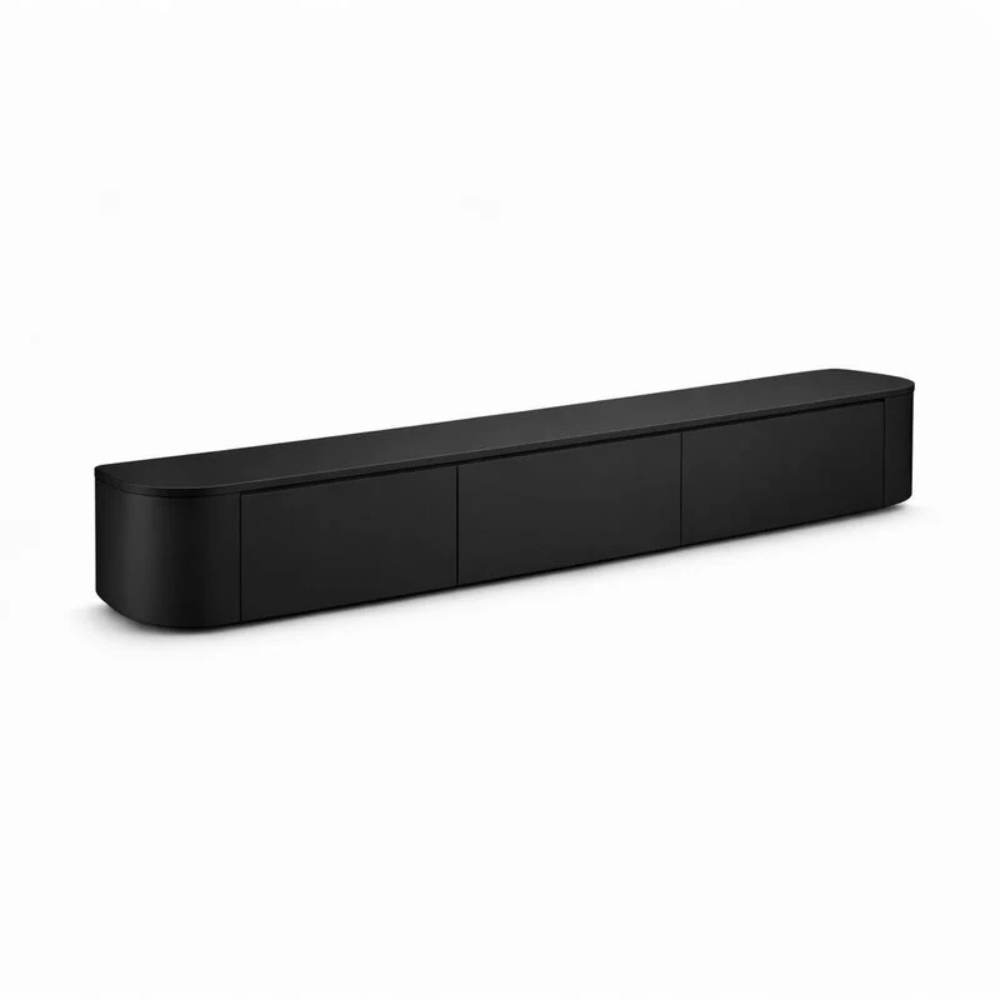 Japandi Curved TV Unit – Curved Side Design