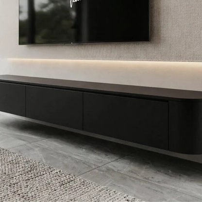 Japandi Curved TV Unit – Curved Side Design