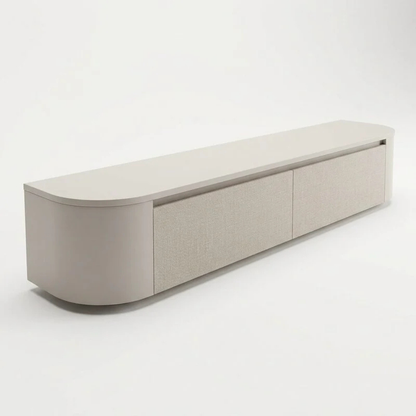 Japandi Curved TV Unit – Curved Side Design