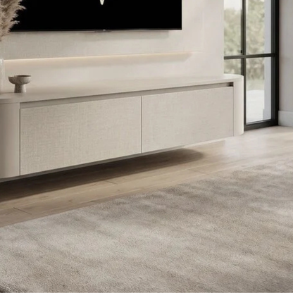 Japandi Curved TV Unit – Curved Side Design