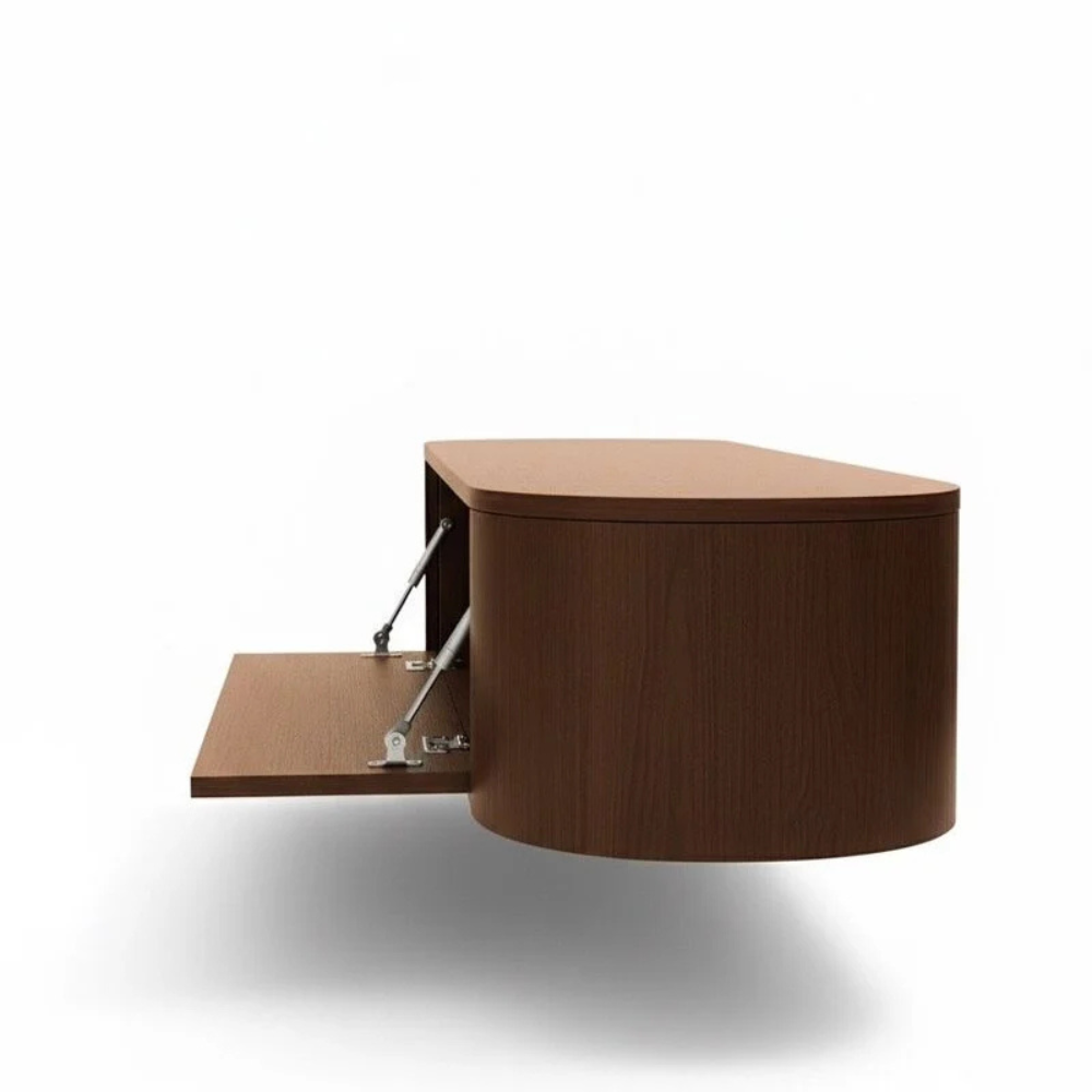 Japandi Curved TV Unit – Curved Side Design