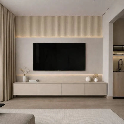 Japandi TV Unit – Square Design