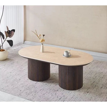 Kimberly Travertine Coffee Table – 130 cm