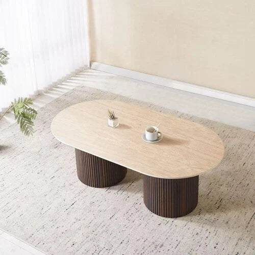 Kimberly Travertine Coffee Table – 130 cm