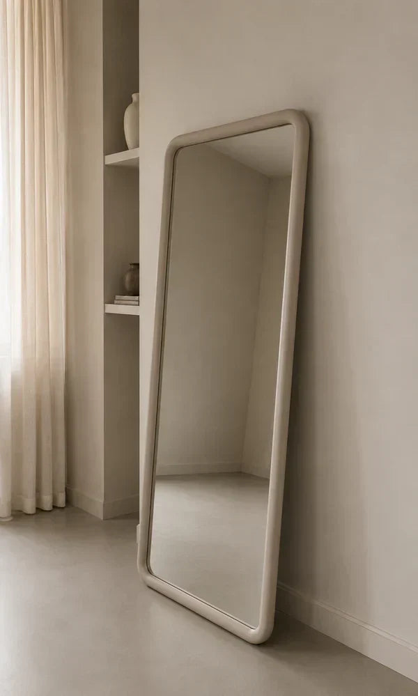 Mia Rectangular Full Length Mirror – Japandi Wood – Taupe – 200 x 100 cm